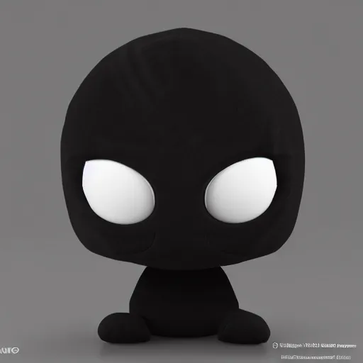 Image similar to cute fumo plush of a shadow ninja boy made from vantablack, vray