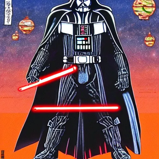 Image similar to Darth Vader in the style of Akira Toriyama. Manga. Extremely detailed. Beautiful. 4K. Award winning.