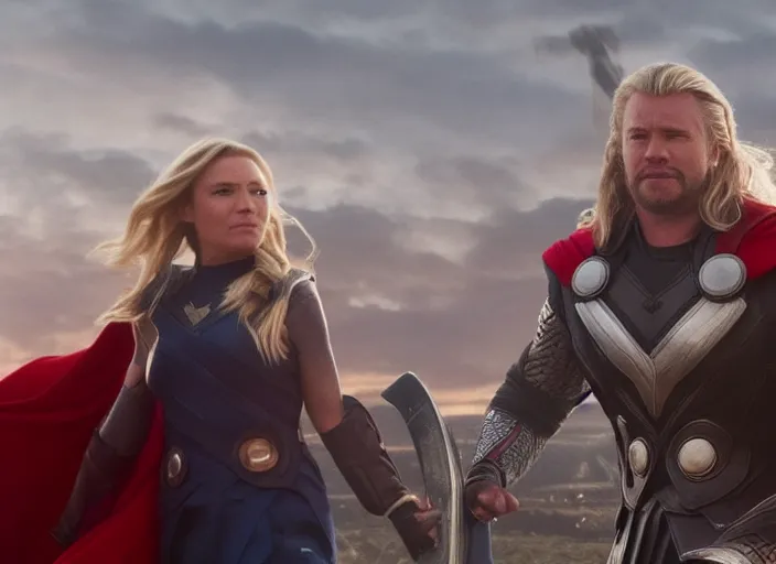 Image similar to cinematic still, donald trump as thor, avengers endgame ( 2 0 1 9 )