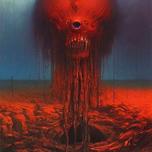 Image similar to goliath. horror. apocalyptic. deep stunning colors. hdr. 4k. by zdzislaw beksinski.