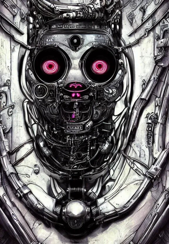 Image similar to beautiful ornate cyberpunk robot alien portrait, mechanical, realism, symmetrical