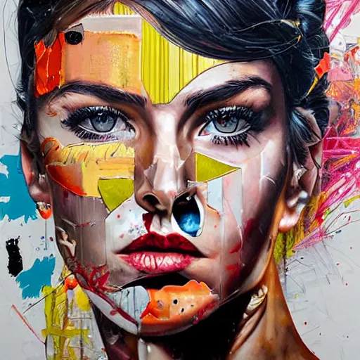 Prompt: portrait of a woman by Sandra Chevrier