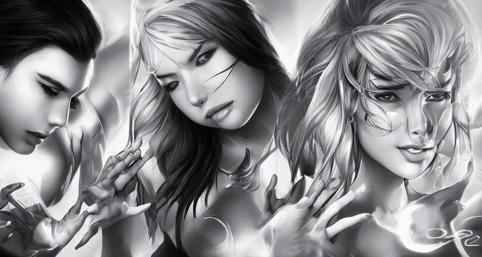 Image similar to the two complementary forces that make up all aspects and phenomena of life, by ARTGERM