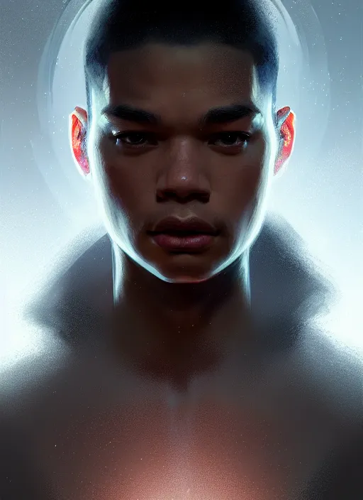 Image similar to portrait of jordan calloway, intricate, elegant, glowing lights, highly detailed, digital painting, artstation, concept art, smooth, sharp focus, illustration, art by wlop, mars ravelo and greg rutkowski