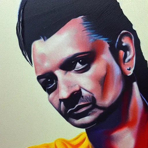 Image similar to Dave Gahan from depeche mode, painting