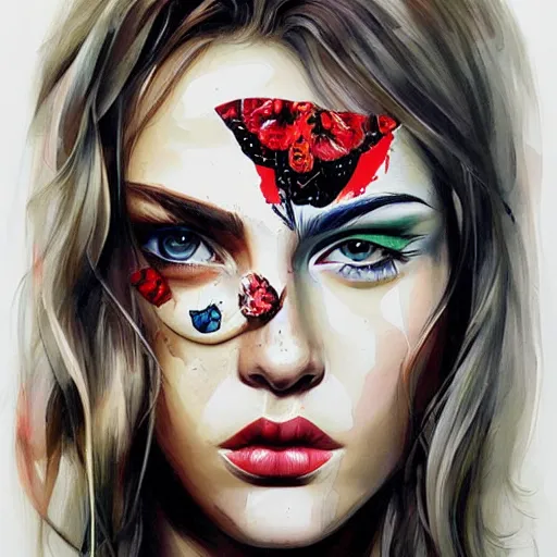 Prompt: rare beautiful girl face by sandra chevrier, artstation, hd