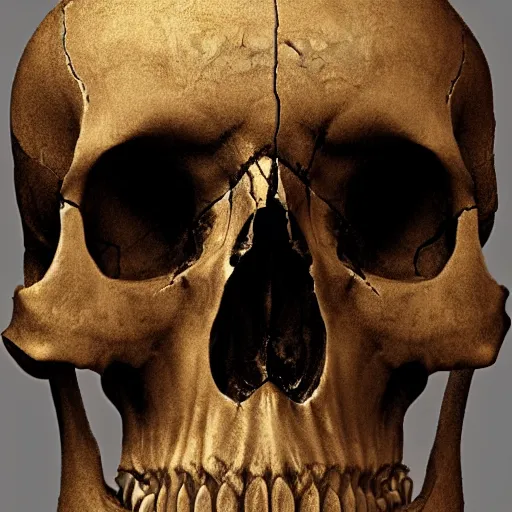 Prompt: half of human skull