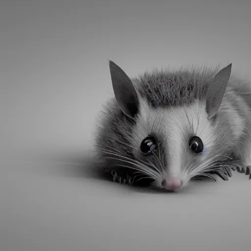 Prompt: electron microscope image of an opossum