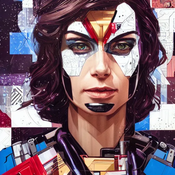 Image similar to portrait of a female android, by MARVEL comics and Sandra Chevrier, 8k