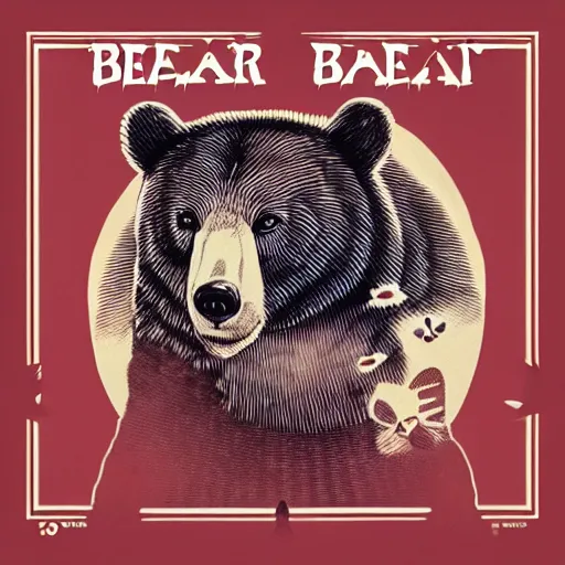 Image similar to bear album art, cover art, poster, dramatic, epic