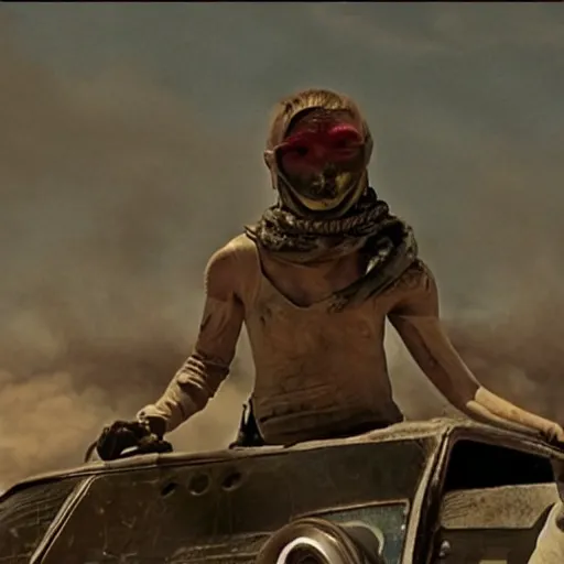 Prompt: a ( ( minion ) ) in the mad max fury road!! still from movie