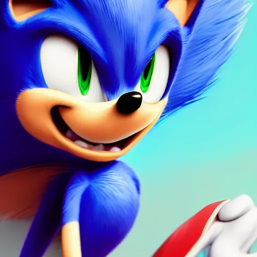 Image similar to a portrait of a beautiful sonic the hedgehog, art by lois van baarle and loish and ross tran and rossdraws and sam yang and samdoesarts and artgerm and saruei and disney, digital art, highly detailed, intricate, sharp focus, trending on artstation hq, deviantart, unreal engine 5, 4 k uhd image