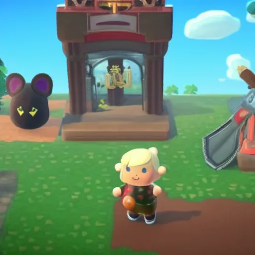 Image similar to Film still of Thor, from Animal Crossing: New Horizons (2020 video game)