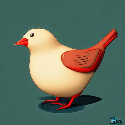 Image similar to fat bird with two pipes coming out of its head steam coming out of each pipe, by ken sugimori, digital painting