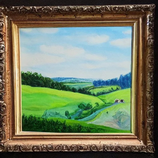 Image similar to amateur landscape painting of the czech countryside