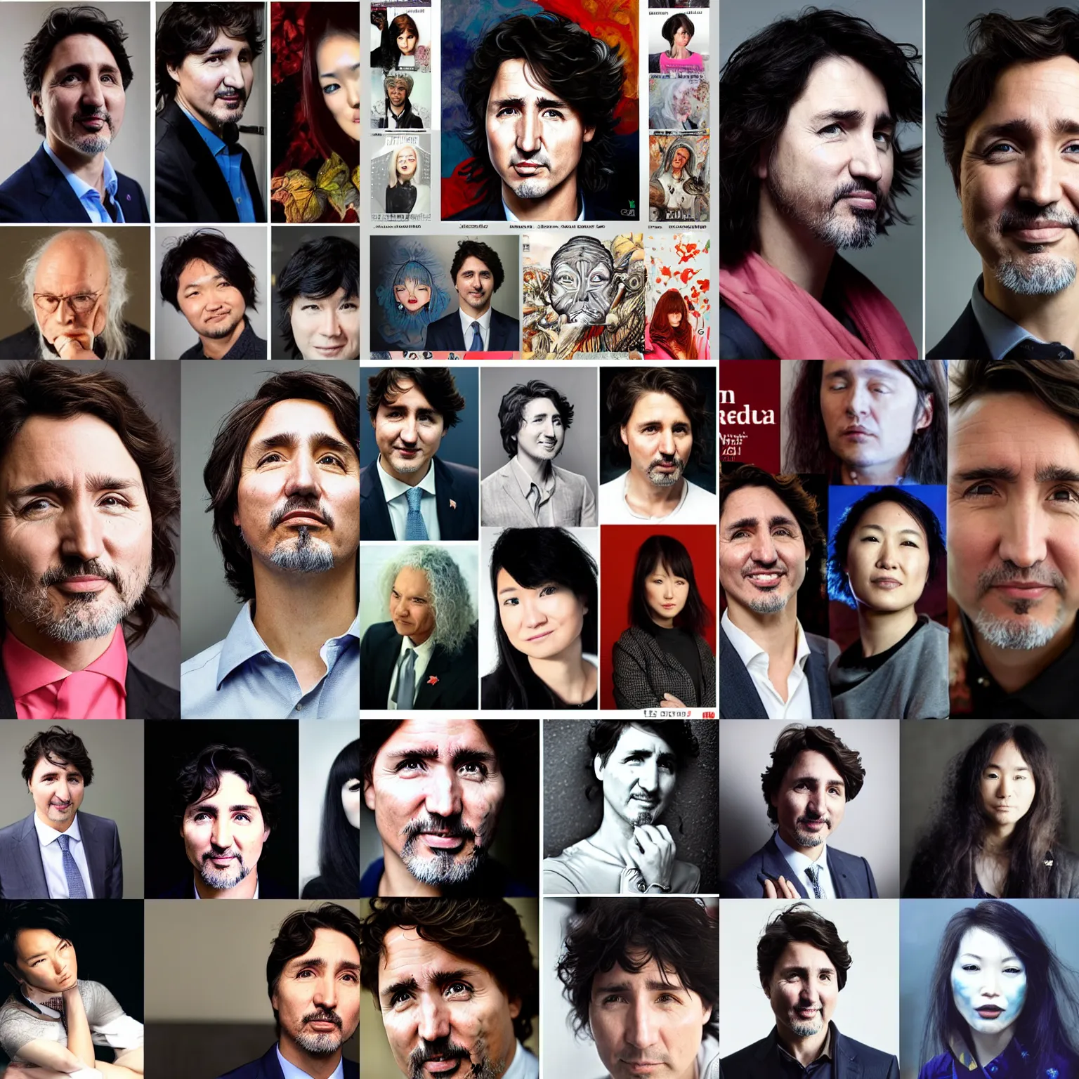 Prompt: justin trudeau portrait headshot, Franz Hals and Jon Foster and Ayami Kojima and Amano and Karol Bak,