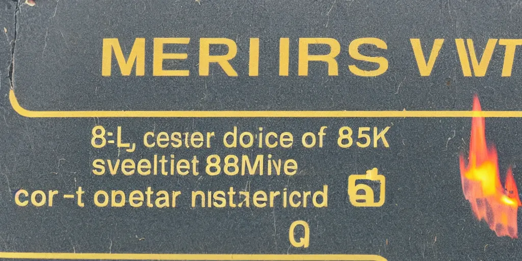 Image similar to fire warning label on metal, 8k, close-up