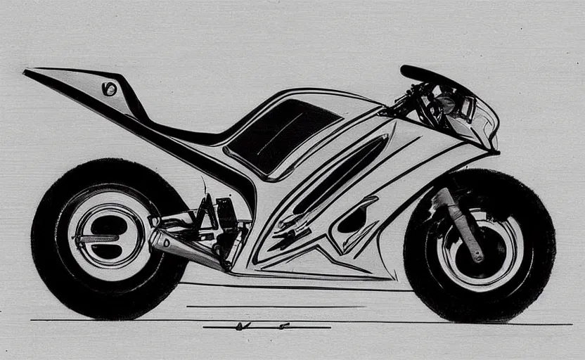 Prompt: 1 9 9 0 s yamaha sport motorcycle concept, sketch, art,