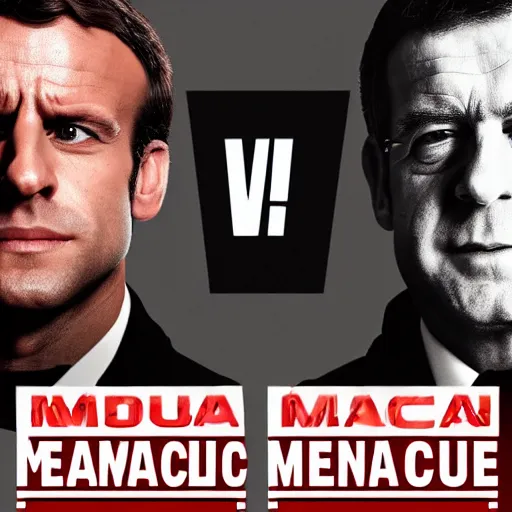 Prompt: emmanuel macron vs jean luc melenchon mma fight poster, versus, facing each other, artstationhd, artstationhq, cgsociety, r / art, movie poster