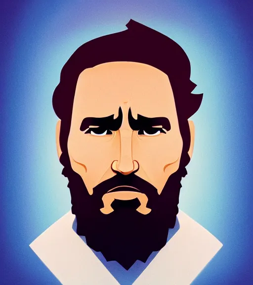 Image similar to face icon stylized minimalist justin trudeau as fidel castro, loftis, cory behance hd by jesper ejsing, by rhads, makoto shinkai and lois van baarle, ilya kuvshinov, rossdraws global illumination