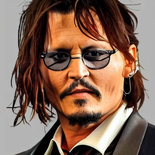 Image similar to johnny depp but he weighs 1, 0 0 0 pounds