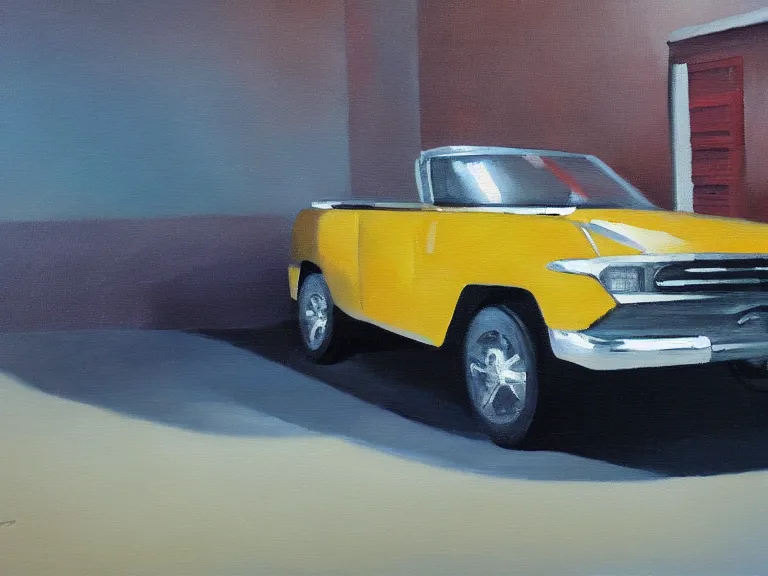 Image similar to car on white background, Oil Painting