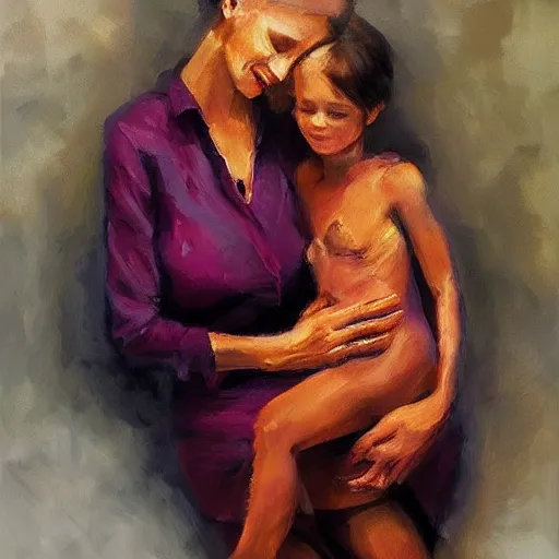 Image similar to beautiful woman cradling her child by stefan kostic, engulfed in flames, elegant, realistic, loving
