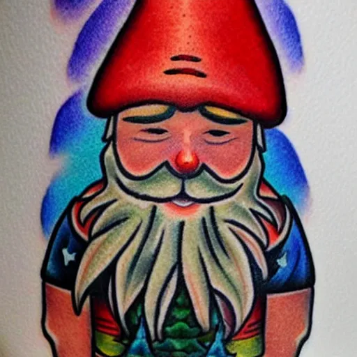 Hocus Pocus Tattoo  Colorful Garden gnome on the thigh by Drew  andrewleeart hocuspocustattoo hocuspocusink tattoo tattoos ink  inked art tattooartist tattooart tattooed tattoolife love artist  tattooideas instagood blackwork 