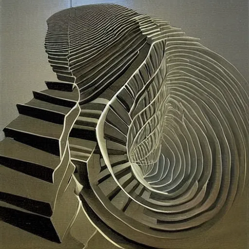 Image similar to a very strong optical illusion, surrealism