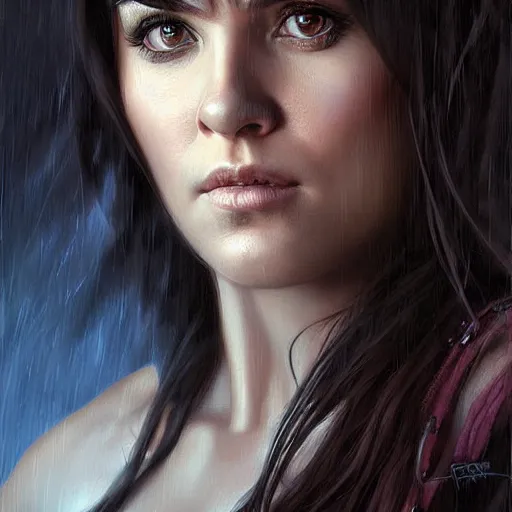 Image similar to digital art, portrait of octavia blake in the 100 tv show, by artgerm, by krenz cushart, by peter kemp, by ross tran