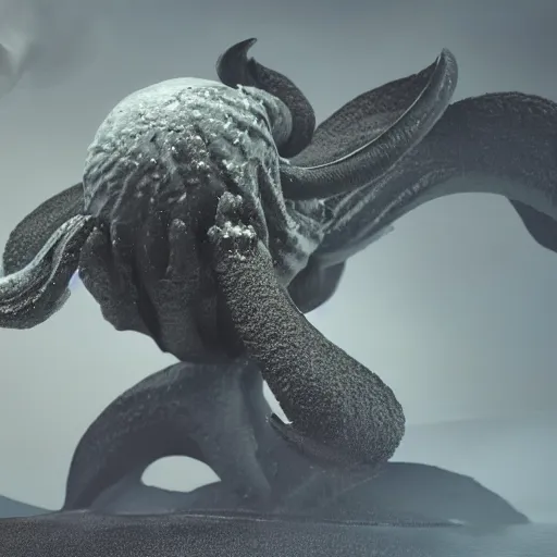 Prompt: the kraken made of smoke, octane render