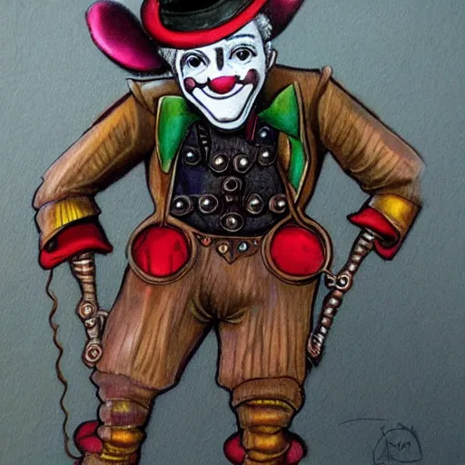 Prompt: steampunk clown