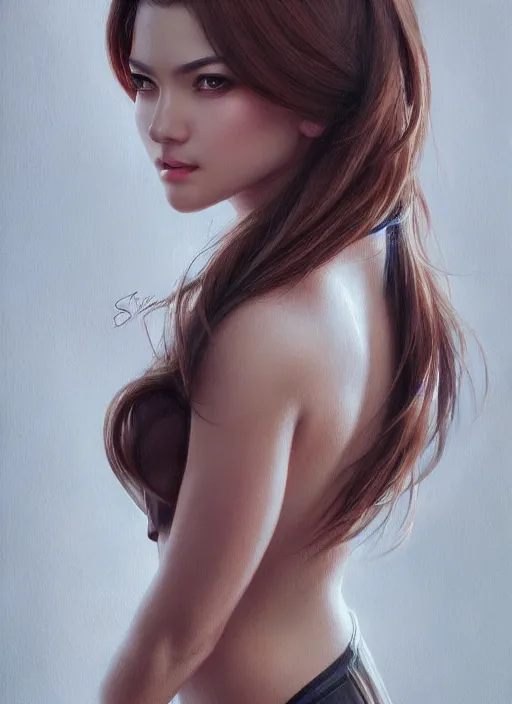 Image similar to photo of a gorgeous young woman in the style of stefan kostic, realistic, sharp focus, 8k high definition, insanely detailed, intricate, elegant, art by stanley lau and artgerm