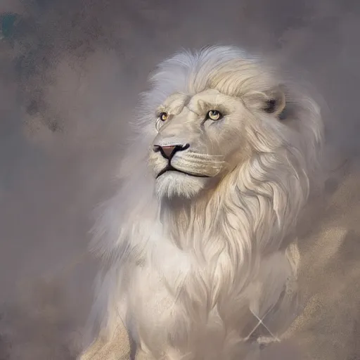 Image similar to a beautfiul award winning commission portrait of an anthro albino lion wearing diamond victorian armour,digital art,art by greg rutkowski,character design by charles bowater,photorealistic,ross tran,hyperdetailed,detailed face,fascinating,2021,western comic style