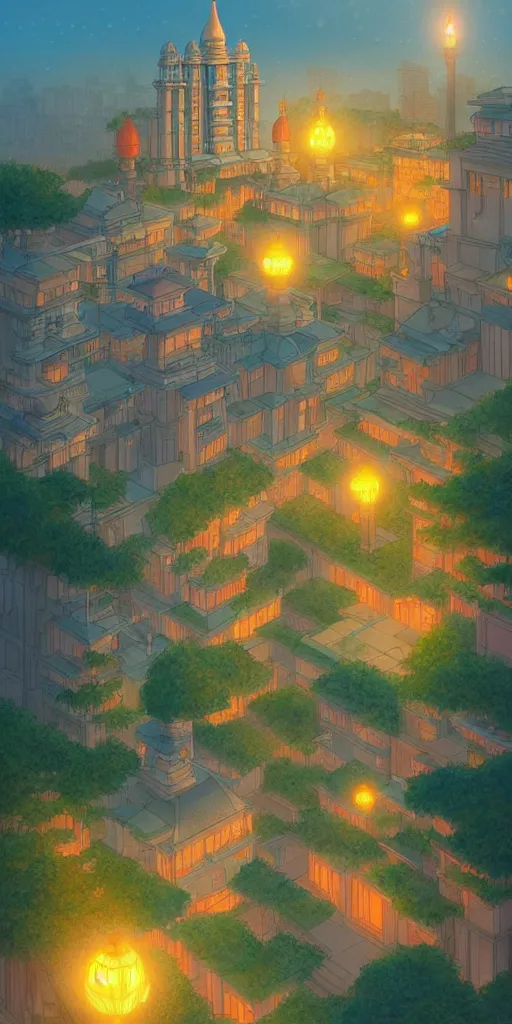 Prompt: the city of chennai, studio ghibli style lighting, highly detailed, trending on artstation.