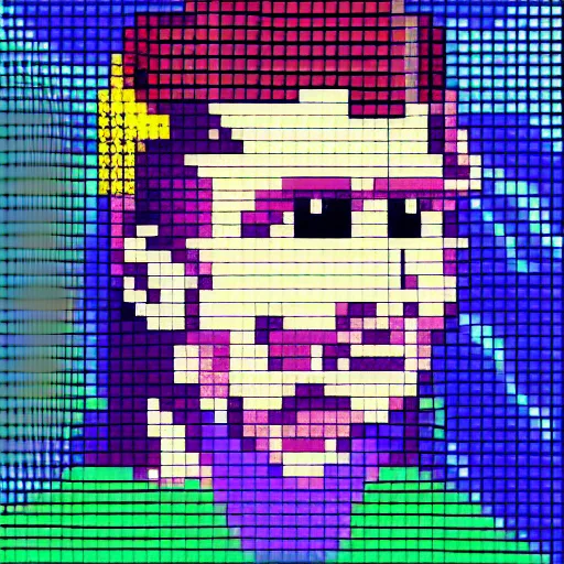 Prompt: 8 - bit sprite pixel portrait avatar cga of trump amiga