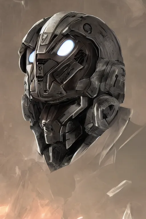 Image similar to robot ninja mask helmet halo master chief radiating a glowing aura global illumination ray tracing hdr fanart arstation by ian pesty and katarzyna da bek chmiel