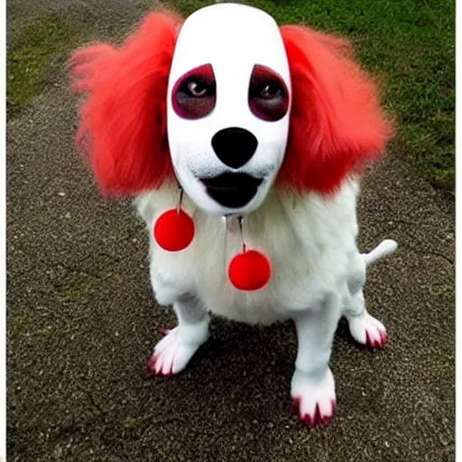 Prompt: a canine Pennywise,cute,realistic