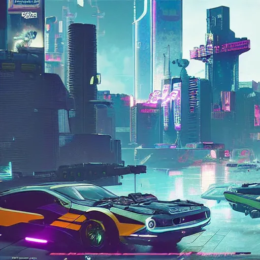 Image similar to cyberpunk 2 0 7 7, vintage scifi art