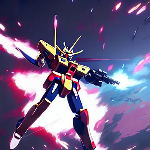 Image similar to gundam in new york screenshot anime, shame focus, intricate, illustration, cell shaded, digital painting, highly detailed, concept art, matte, art by ilya kuvshinov and kyoto animation and wlop, anime character by league of legends, riot lol, and greg rutkowski, studio quality, masterpiece