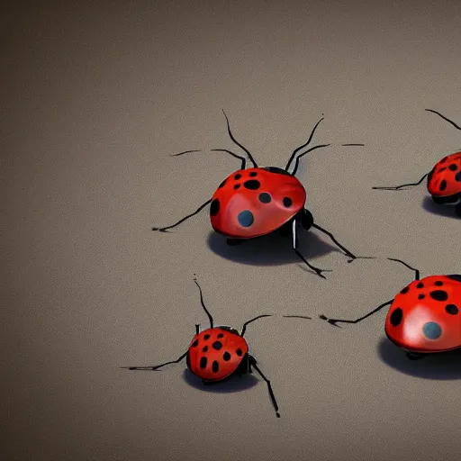 Prompt: ladybugs, the fellowship of the ring ( film ), 3 d render