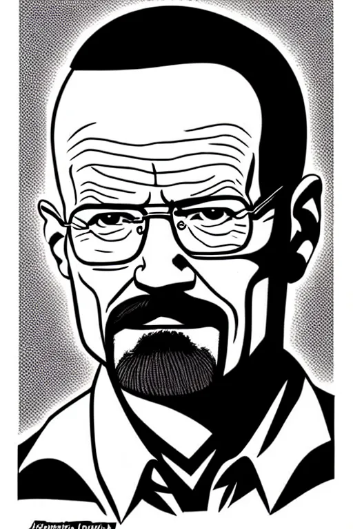 Image similar to walter white, as drawn by dan decarlo for archie comics,