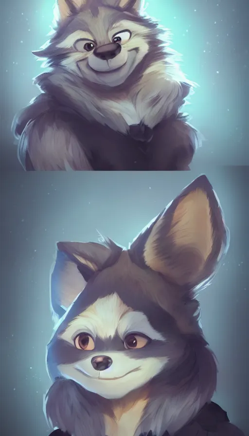 Image similar to portrait character design a cute fluffy wolf girl, style of maple story and zootopia, portrait studio lighting by jessica rossier