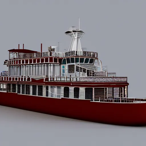 Prompt: a 3 d model of a steamboat