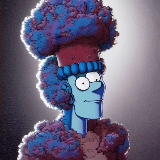 Image similar to marge simpson from futurama in berserk anime drawn by kentaro miura and zdislaw beksinski