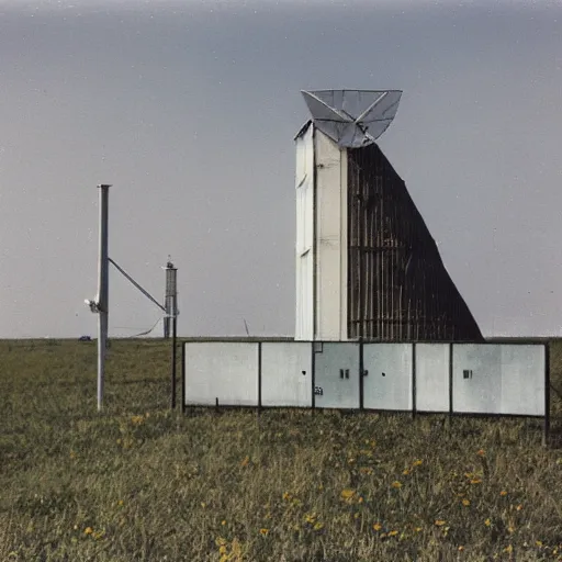 Prompt: Abandoned radar installation, autochrome