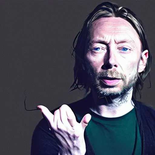 Prompt: thom yorke floating in space