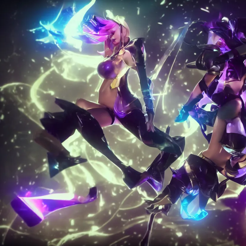 Prompt: a still of Lux (League of Legends) in a KDA music video, 3d render, octane render, 4K resolution