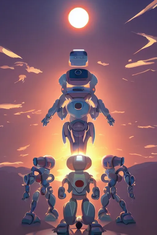 Image similar to metabots medabots medarotto medarot robot minimalist comics, behance hd by jesper ejsing, by rhads, makoto shinkai and lois van baarle, ilya kuvshinov, rossdraws global illumination ray tracing hdr radiating a glowing aura