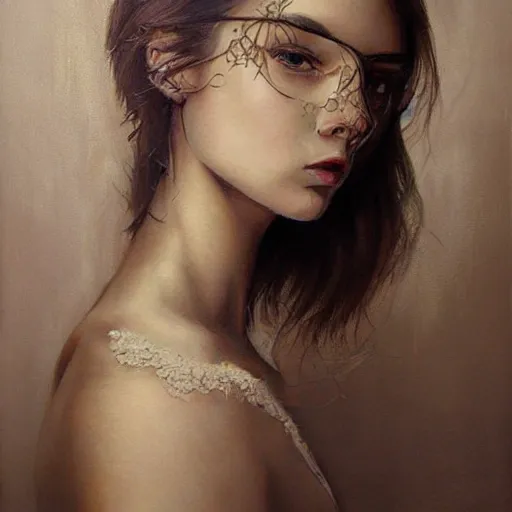 Prompt: intricate delicate portrait painting